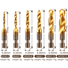 Load image into Gallery viewer, 6 PIECE METRIC THREAD TAP DRILL BITS SET