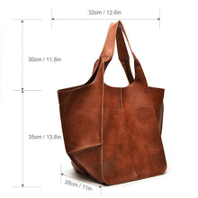 Load image into Gallery viewer, Women Oversize Weekender Leather Handbags