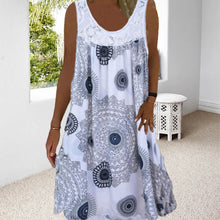 Load image into Gallery viewer, Women Summer O-Neck Sleeveless Print Dress