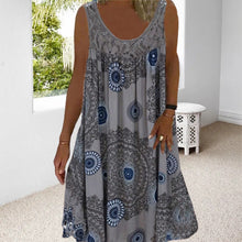 Load image into Gallery viewer, Women Summer O-Neck Sleeveless Print Dress