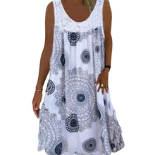 Load image into Gallery viewer, Women Summer O-Neck Sleeveless Print Dress