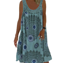 Load image into Gallery viewer, Women Summer O-Neck Sleeveless Print Dress