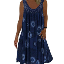 Load image into Gallery viewer, Women Summer O-Neck Sleeveless Print Dress