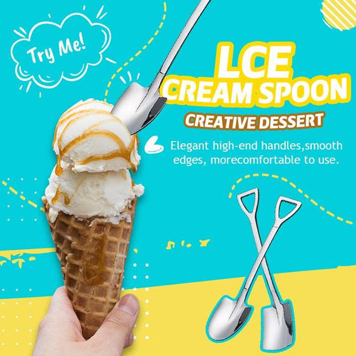 Creative Dessert Ice Cream 304 Stainless Steel Spade Spoon