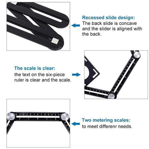 Amenitee® Six-Sided Aluminum Alloy Angle Measuring Tool - mygeniusgift