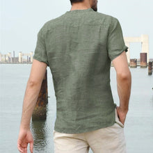 Load image into Gallery viewer, Men&#39;s Casual Loose Breathable Linen Stand Collar Shirt